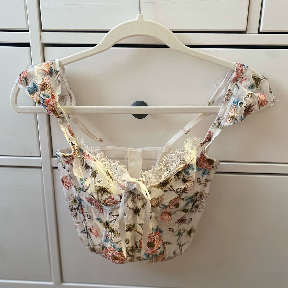 Victoria’s Secret floral lace corset lingerie top